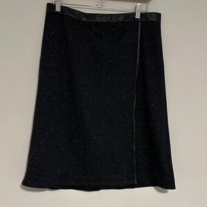 Ann Taylor Faux Wrap Skirt, Black, Size 12, NWT